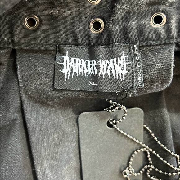 Darker Wavs Dolls Kill Bassline Distressed Mini Skirt XL Black open side NWT - Picture 9 of 10